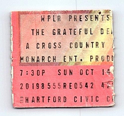 Grateful Dead Concert Ticket Stub October 14 1983 Hartford Connecticut
