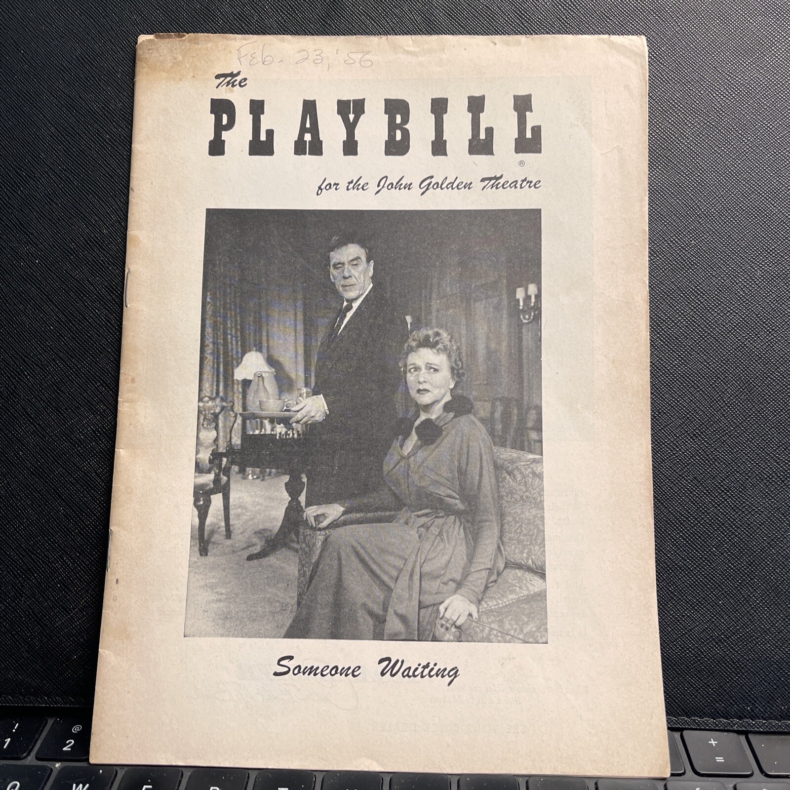Someone Waiting Opening Night Playbill – February 14, 1956 – John Golden Theatre
