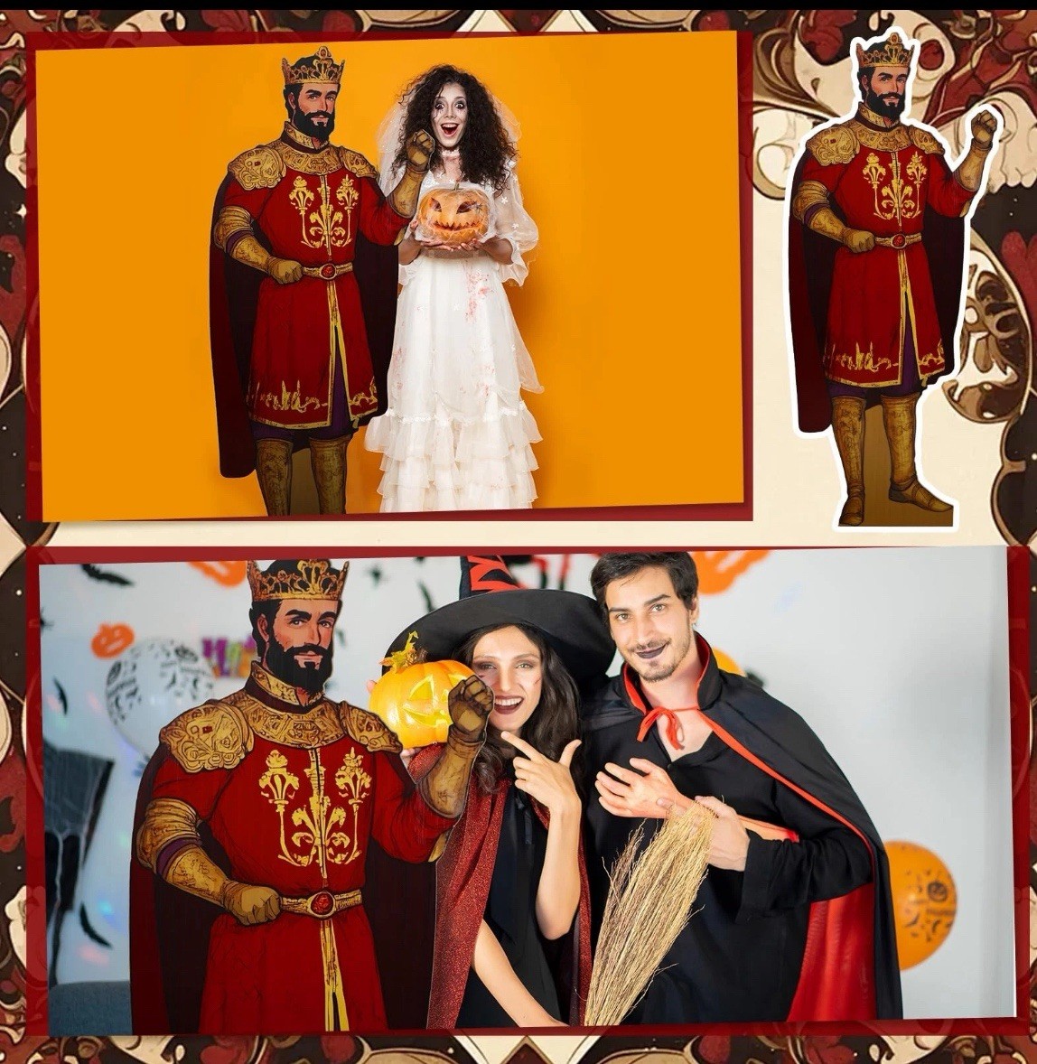 6ft Royal King Queen Cardboard Cutout Standee Medieval Party Halloween