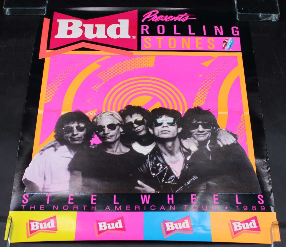 1989 The Rolling Stones Steel Wheels Tour 15×19 Poster Budweiser D13384