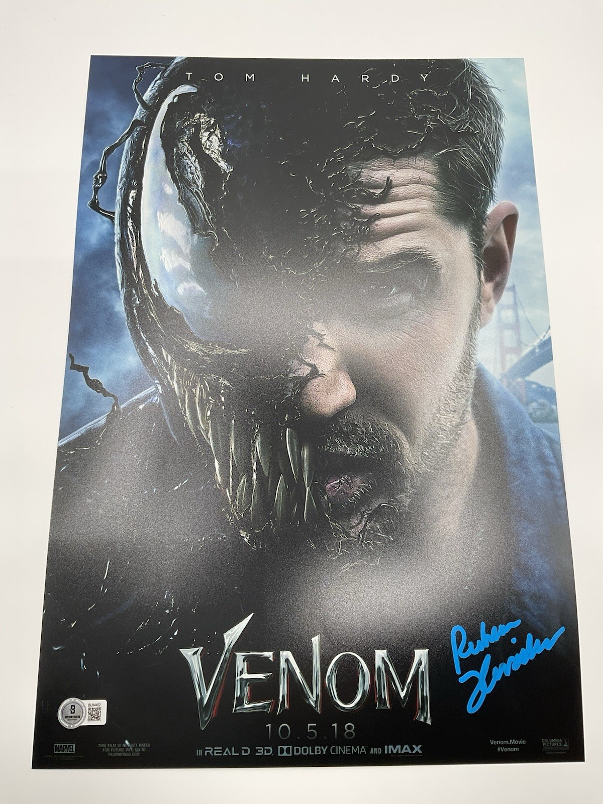 Ruben Fleischer signed photo Venom signed 12×18 BAS Marvel signed 12×18 Director