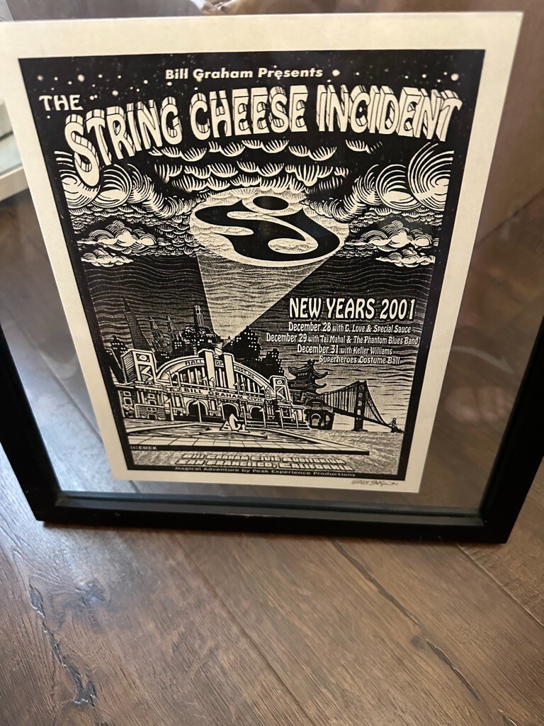 String Cheese Incident Bill Graham Presents Signed artwork Framed glass