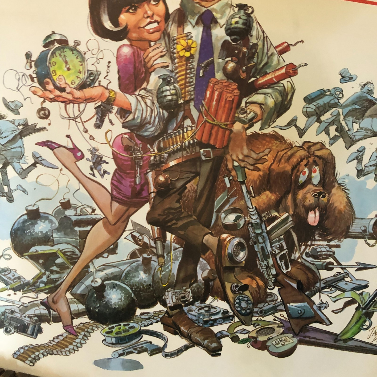 Vintage 1960s 21 x 24 Get Smart TV Show Maxwell Poster Jack Davis Art Animated