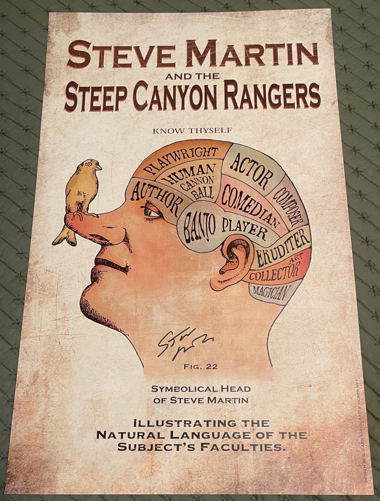 Steve Martin + Steep Canyon Rangers Concert Poster w/ Ticket Stub -July 22, 2013