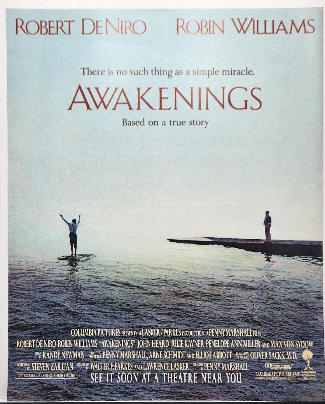 1990 Awakenings Movie Robert De Niro Robin Williams Original Print Ad 90s