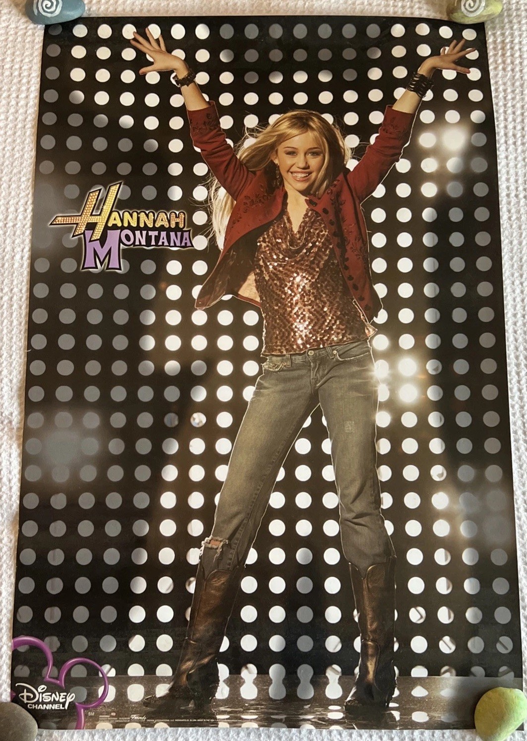 Miley Cyrus Hannah Montana 2006 Disney Channel Poster Pop Star 34 1/2” X 22 1/2”
