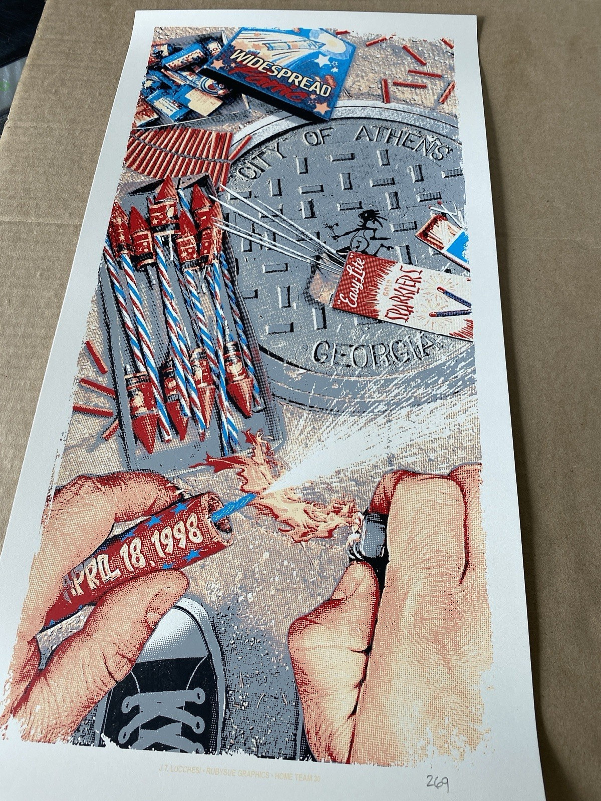 AUTHENTIC Widespread Panic In The Streets Poster Athens GA 1998 ScreenPrint #283