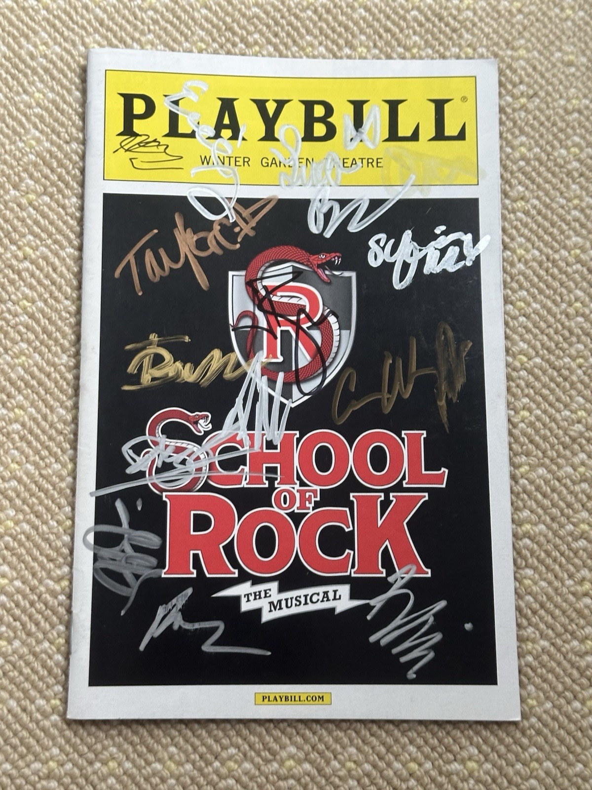 School Of Rock Broadway Entire Cast Signed Playbill With Alex Brightman And more