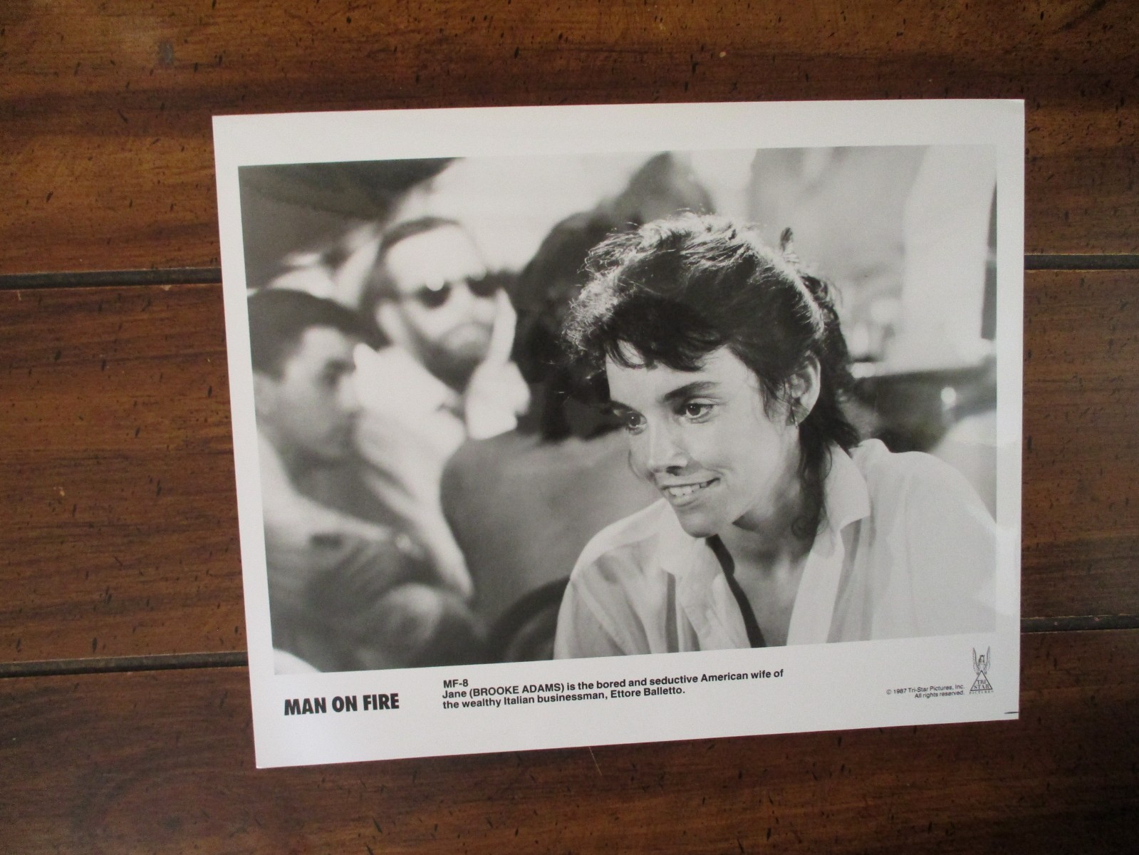 BROOKE ADAMS (MAN ON FIRE)1987 10″ x 8″ Black and White Glossy Press Photo