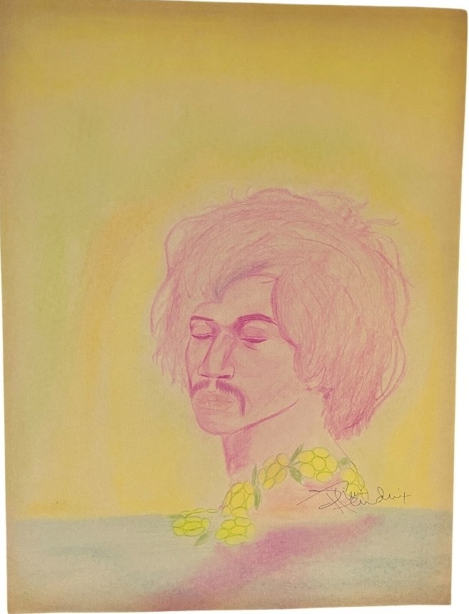 RARE SIGNED Jimi Hendrix Illustration SOUL Magazine Artist 1960’s