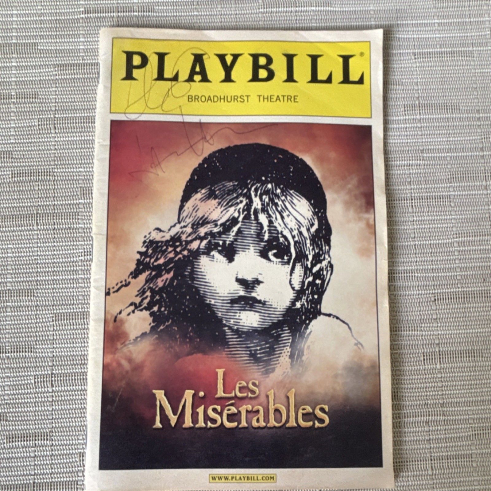 Les Misérables Original Playbill Broadhurst Theatre Theater Collectible