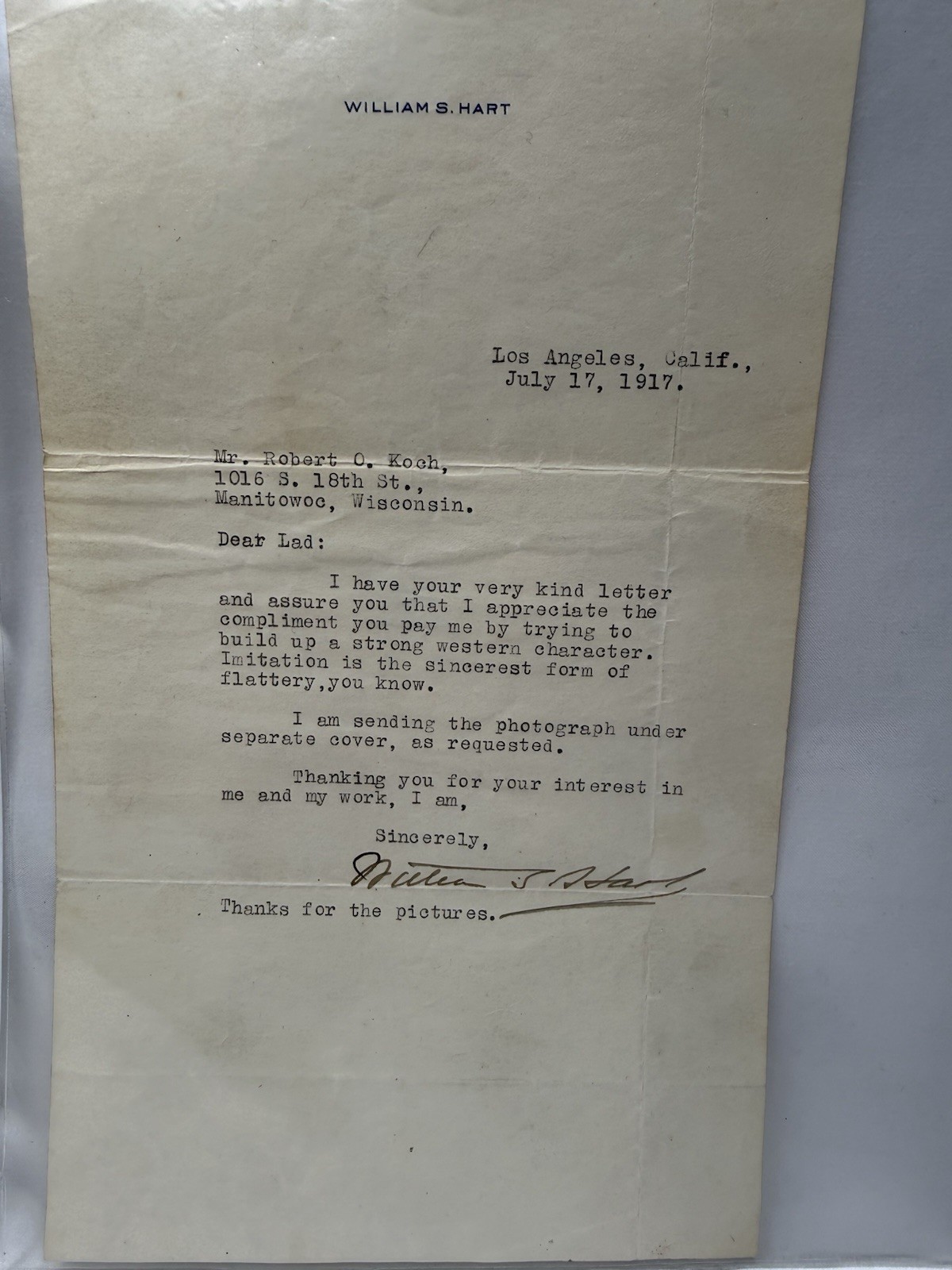 WILLIAM S HART SIGNED DOCUMENTS LOT WYATT EARP JOHN H FLOOD WALTER NOBLE BARNES