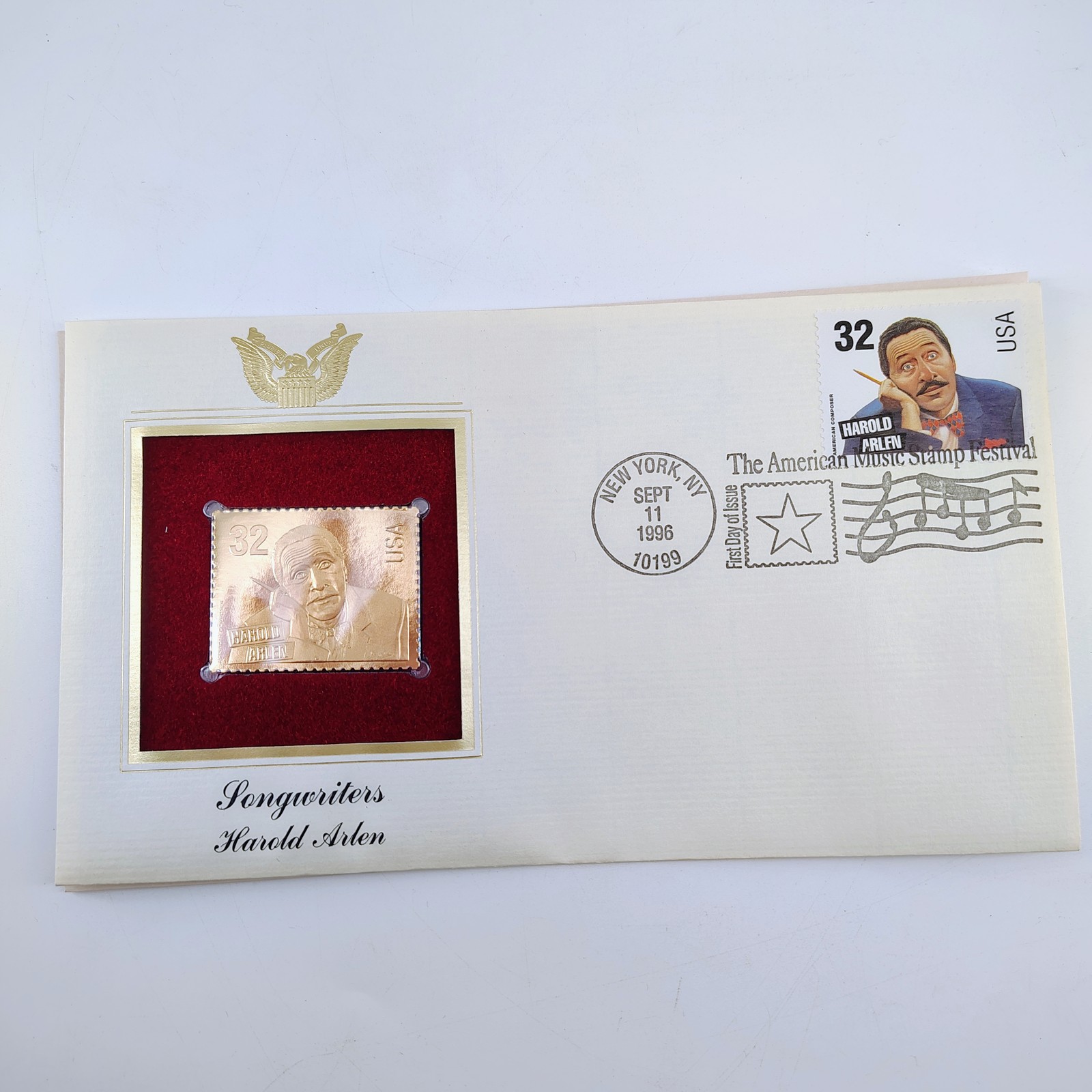 Harold Arlen Gold Plated First Day Cover Stamp Collector Series FDC Music