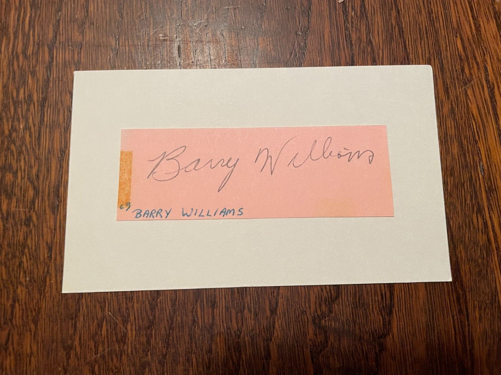 1969 BARRY WILLIAMS BRADY BUNCH ACTOR GREG SIGNED CUT ON INDEX CARD