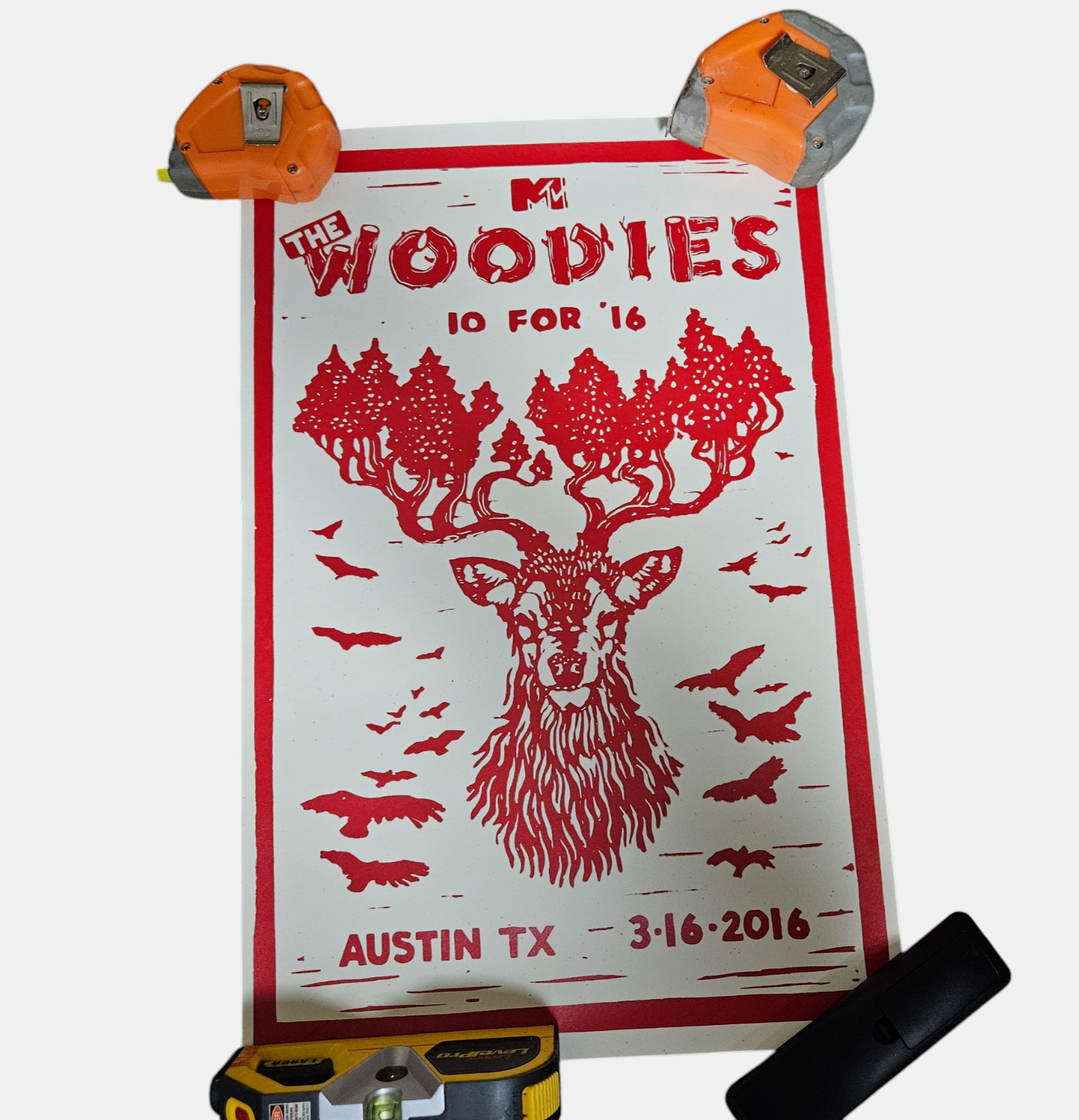 MTV The Woodies 10 For ‘16 Concert Poster Austin, Texas 2016 12.5″x19″ Music