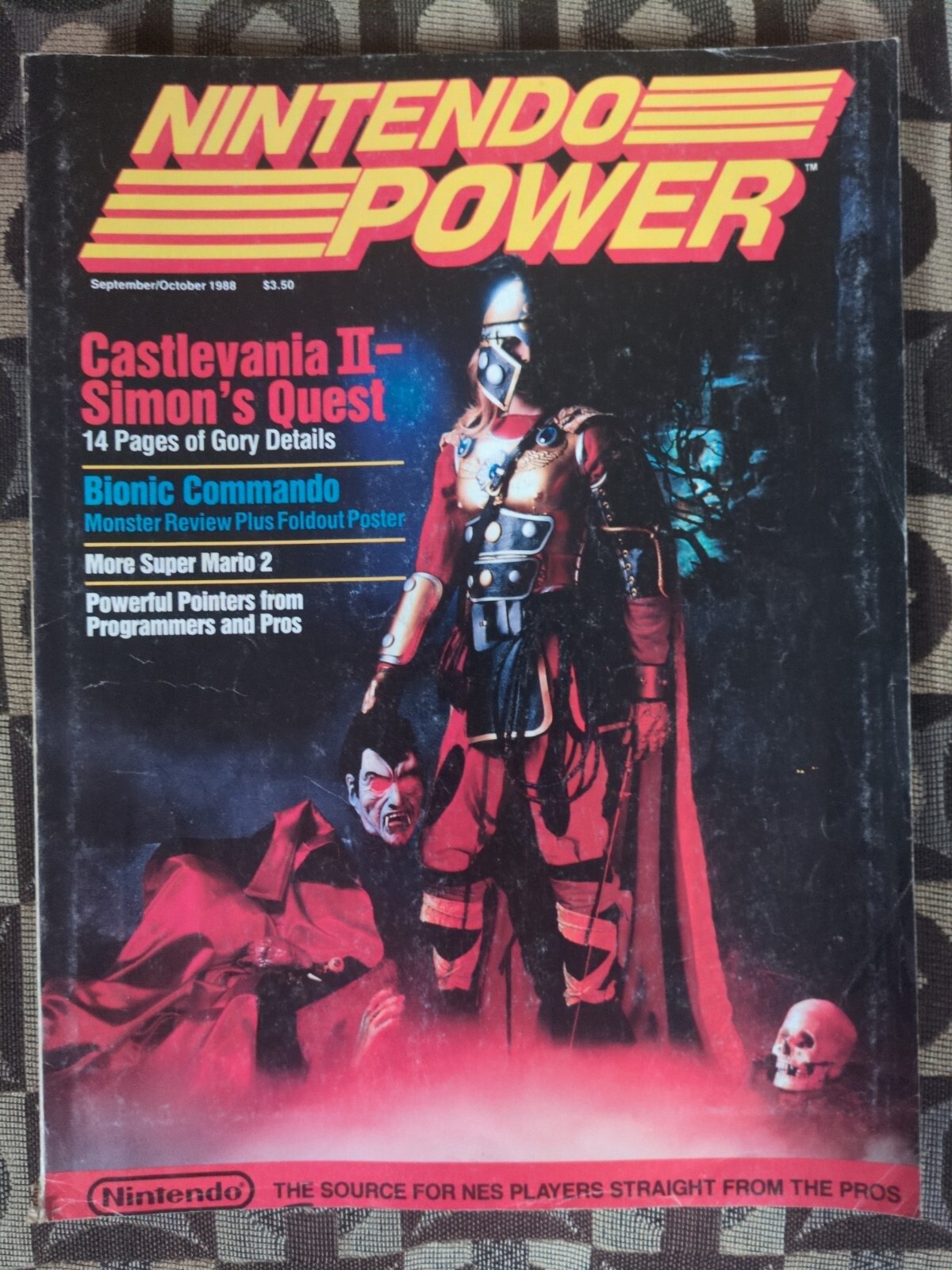 NINTENDO POWER Magazine Sept/Oct 1988 CASTLEVANIA II w/ BIONIC Commando Poster