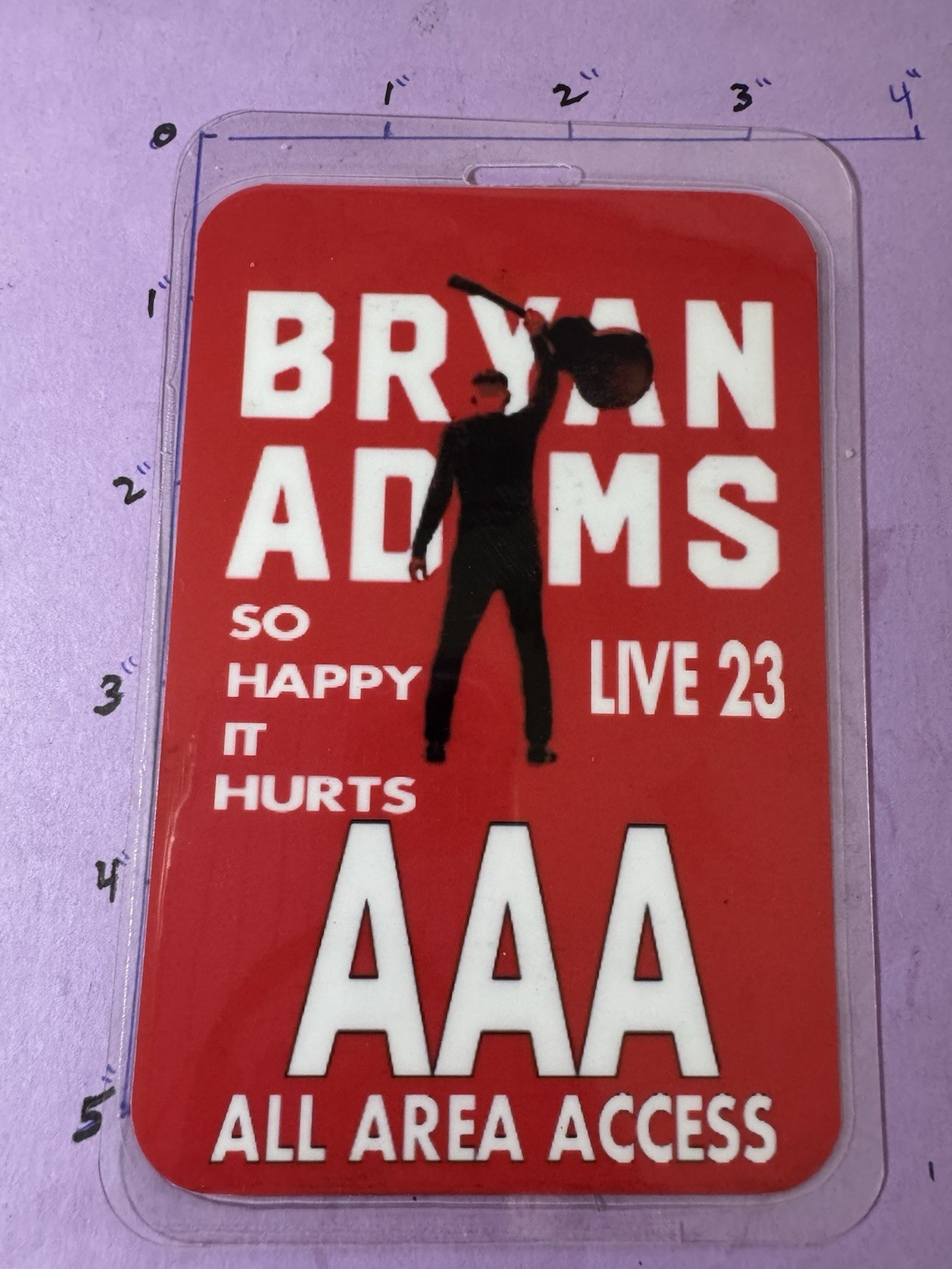 Brian Adams Commemorative So Happy It Hurts Tour 2023 A A A Backstage Pass
