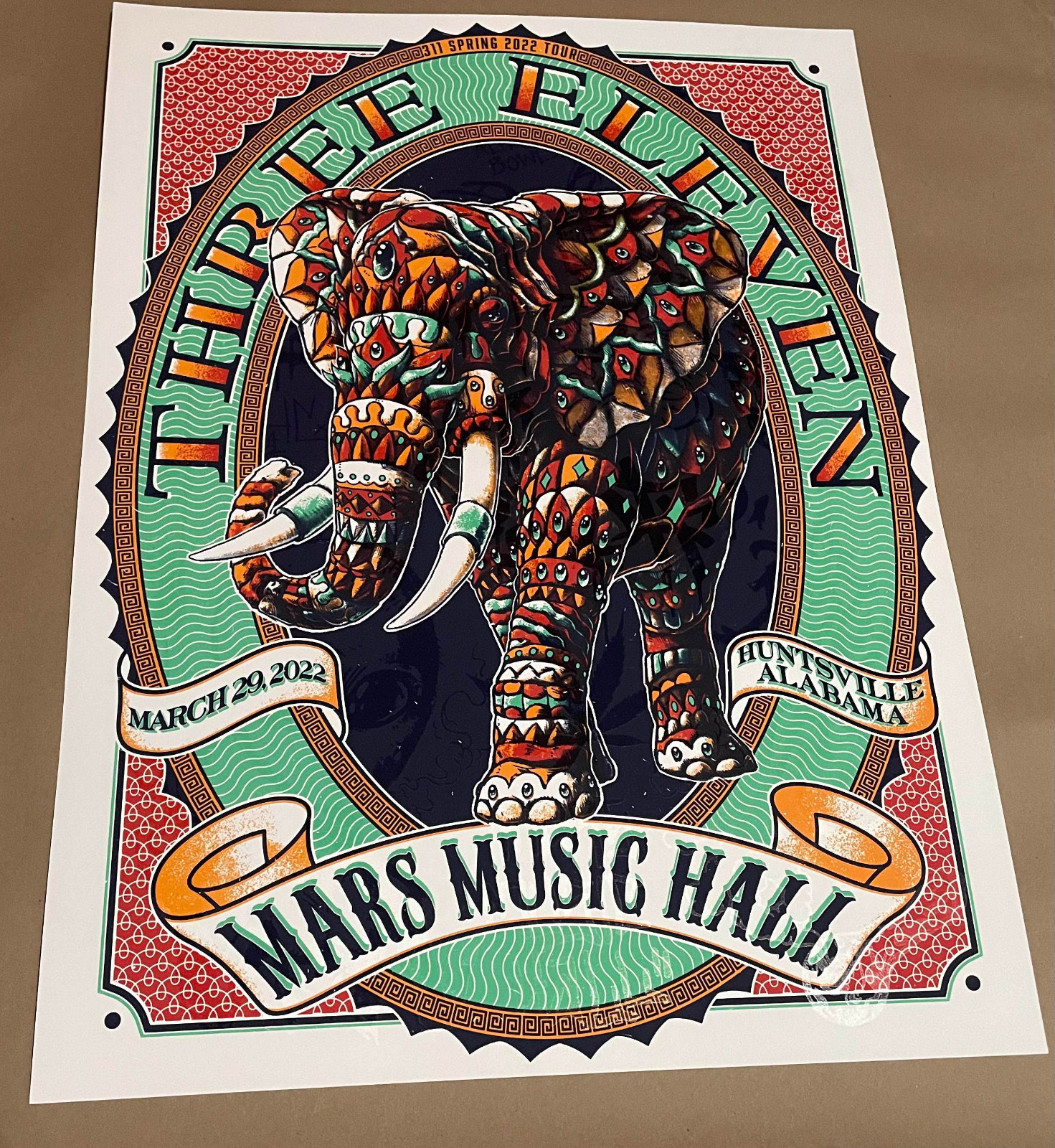 311 Poster – BIOWORKZ – Huntsville Alabama – 2022 – Reg (Red & Green) Glow Ink