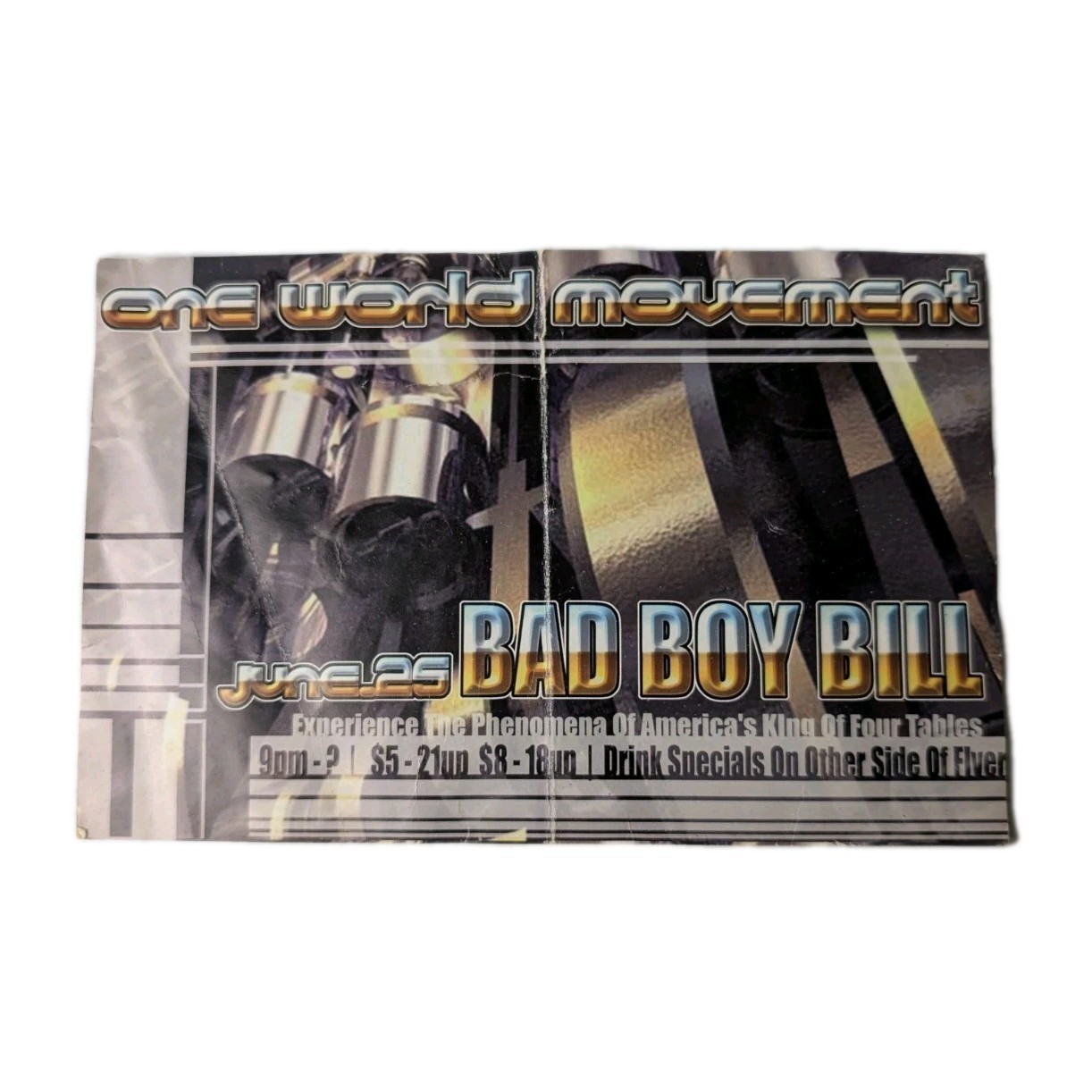 Vintage 1999 BAD BOY BILL Rave Flyer Outerlimits Bradenton FL Supa DJ Dmitry
