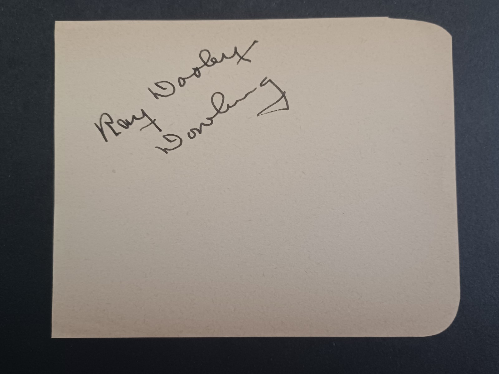 Ray Dooley Downing (d. 1984) Signed Album Page – Actress – Honeymoon Lane
