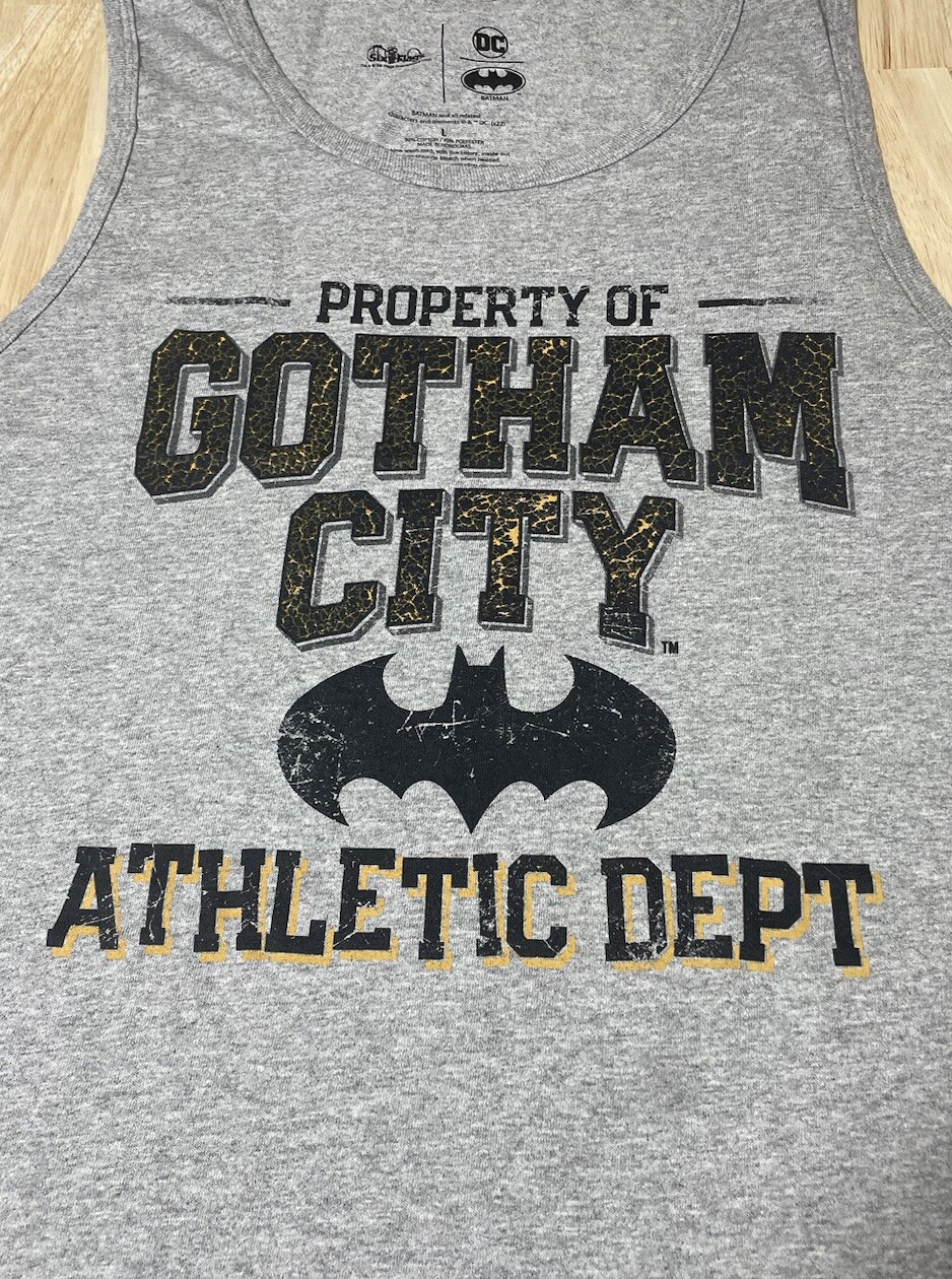 Adult (LG) Batman “PROPERTY of GOTHAM CITY ATHLETIC DEPT” Six Flags Graphic Tank