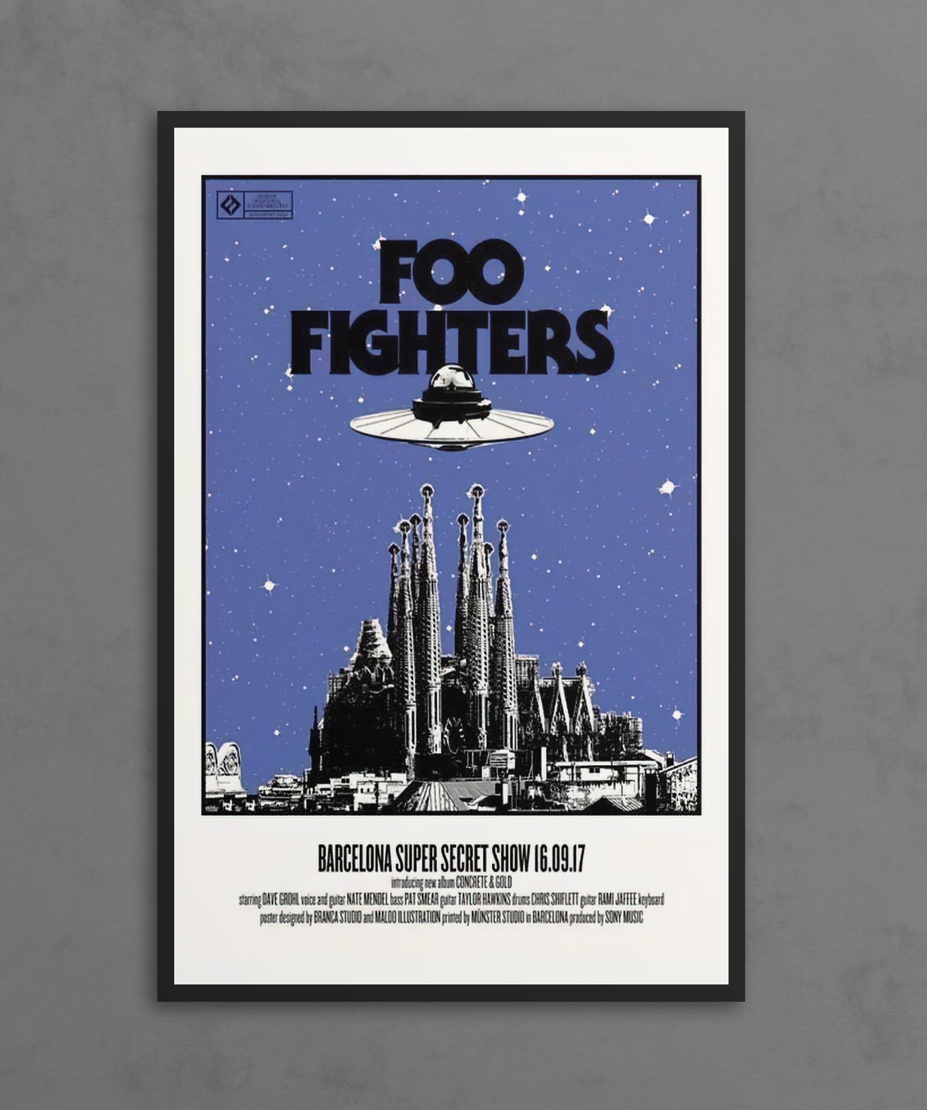 Foo Fighters Barcelona Super Secret Show 2017 Giclee Print Poster 11×17 Wall Art