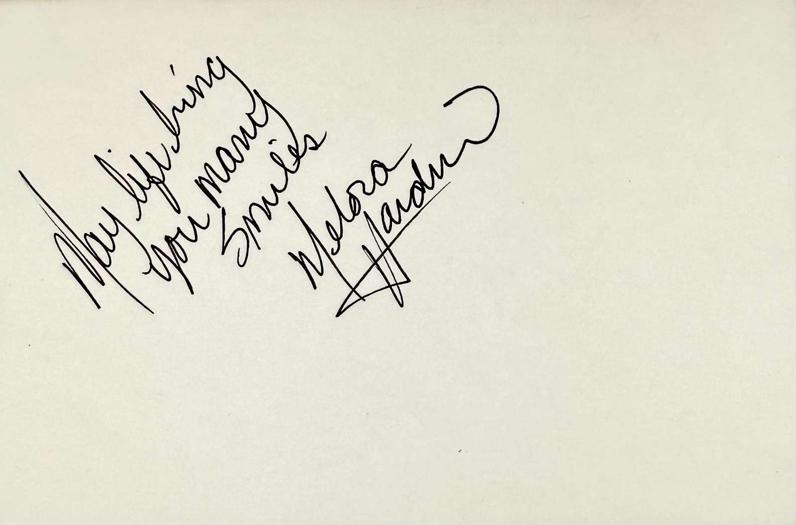 MELORA HARDIN Signed Autographed 4×6 INDEX CARD Absolute Power The Office MONK