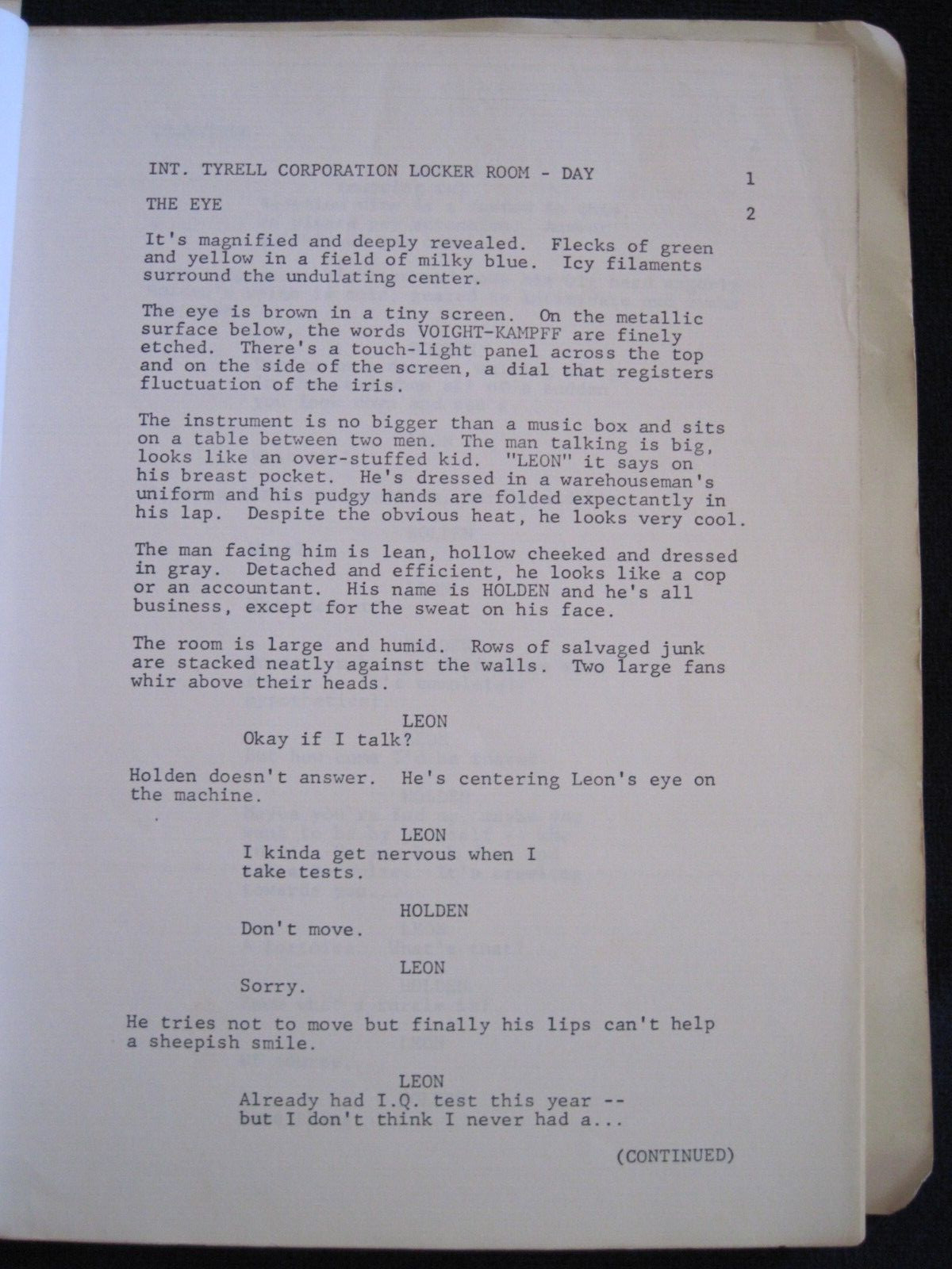 ORIGINAL SCRIPT for BLADE RUNNER – RIDLEY SCOTT, HARRISON FORD SCI-FI FILM