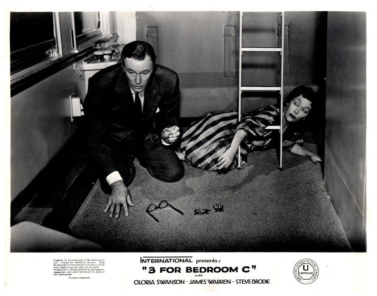 3 For Bedroom C Original Lobby Card 1952 Gloria Swanson James Warren
