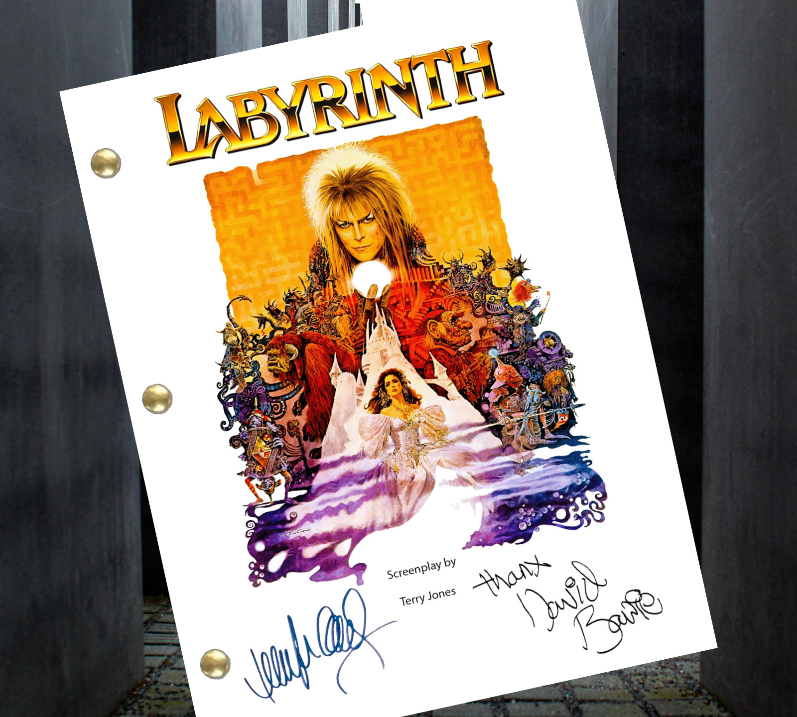 Labyrinth Movie Script David Bowie Autograph The Memorabilia Gift Of Screenplay