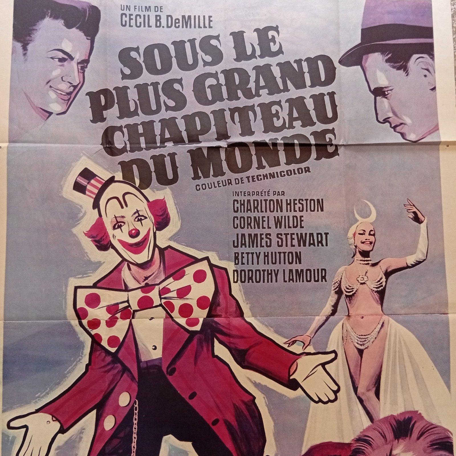 Original Movie Poster The Greatest Show on Earth 1952 Betty Hutton James Stewart