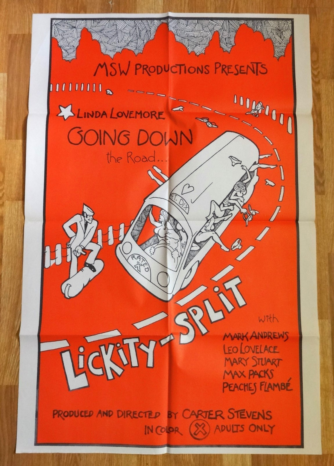 LICKITY-SPLIT – Linda Lovemore – 27×41″ 1974 XXX Original Adult Movie poster