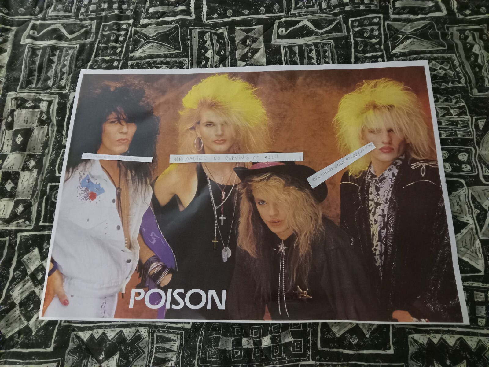 POISON HORIZONTAL WITH BRET MICHAELS 21 1/2 X 30 3/4 INCHES VINTAGE POSTER!