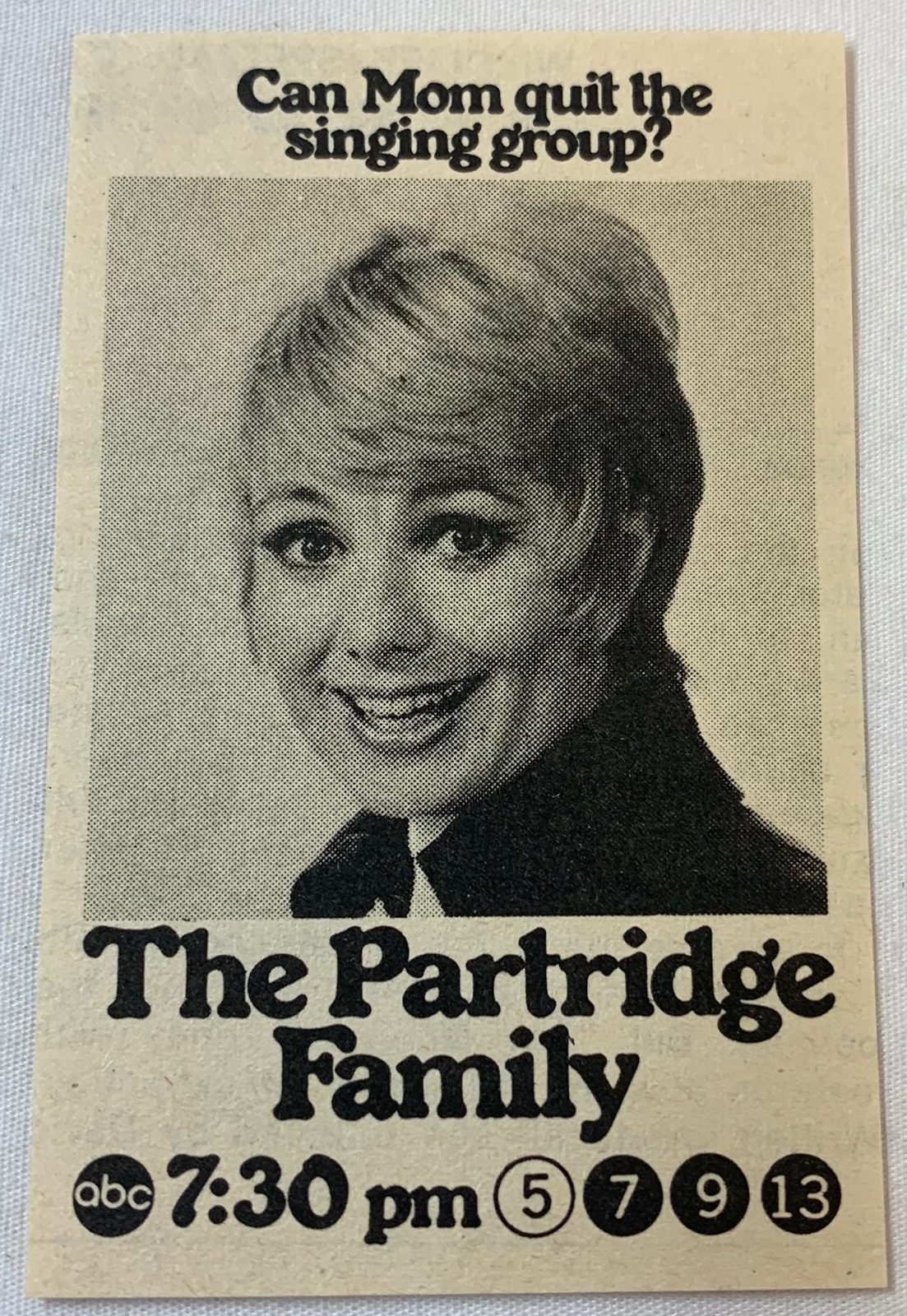 1971 small ABC TV ad ~ PARTRIDGE FAMILY Can Mom Quit The Singing Group?