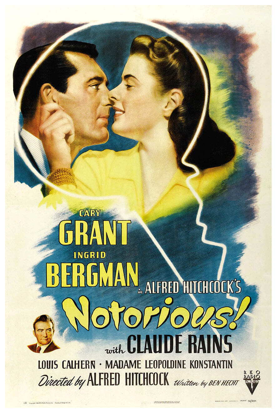 Notorious 1946 – Cary Grant – US – Classic Movie Poster