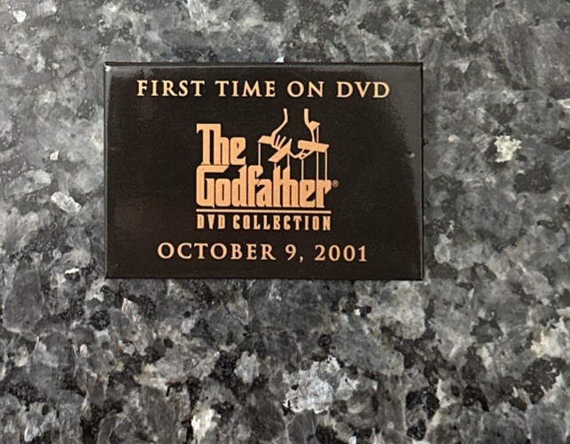 2001 The Godfather DVD Collection 3” Collectors Movie Promo Pin
