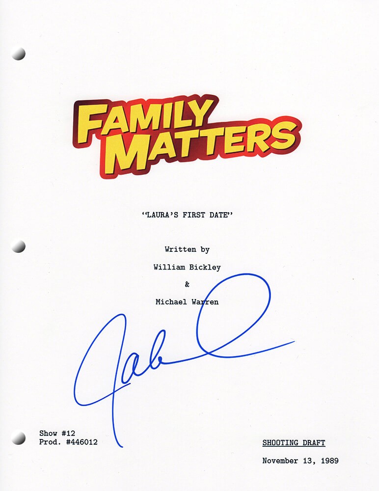 Jaleel White Signed Family Matters Laura’s First Date Script Cover Sheet -SS COA