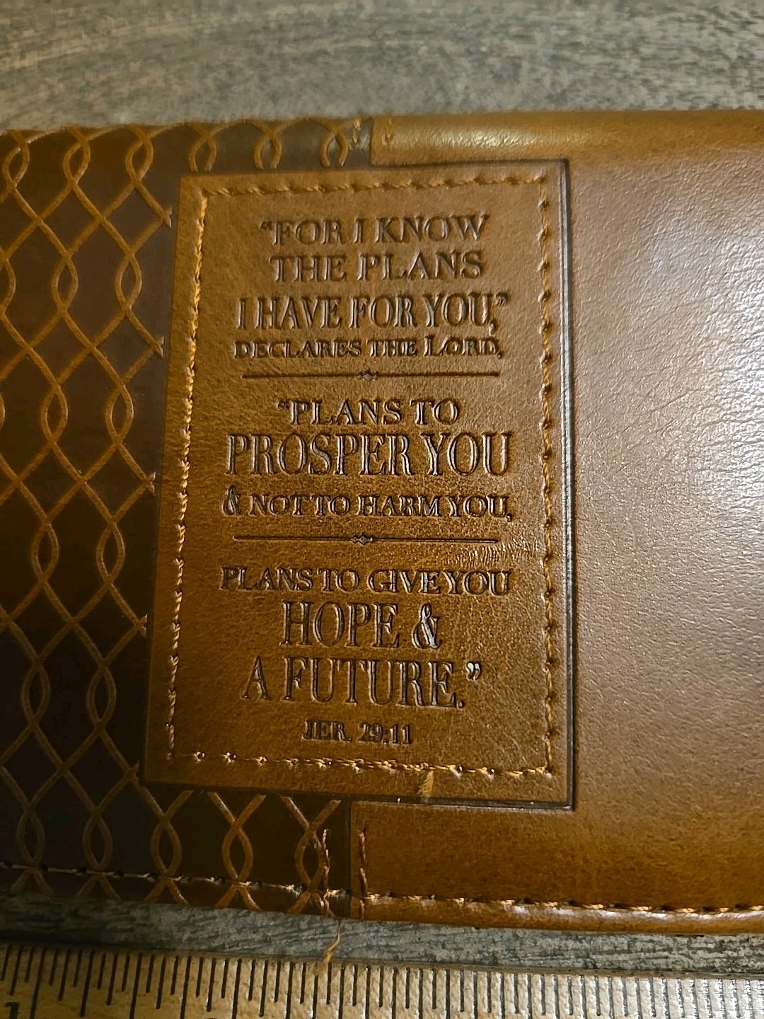 Christian Art Gifts Checkbook Holder Cover Faux Leather Wallet Organizer Brown