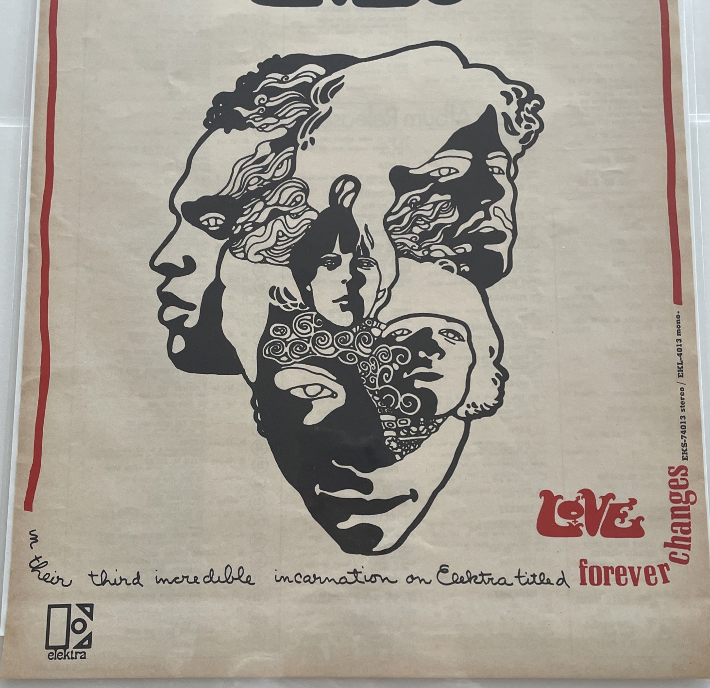 1967 LoVe Arthur Lee, FOREVER CHANGES, Elektra Record Promo Ad