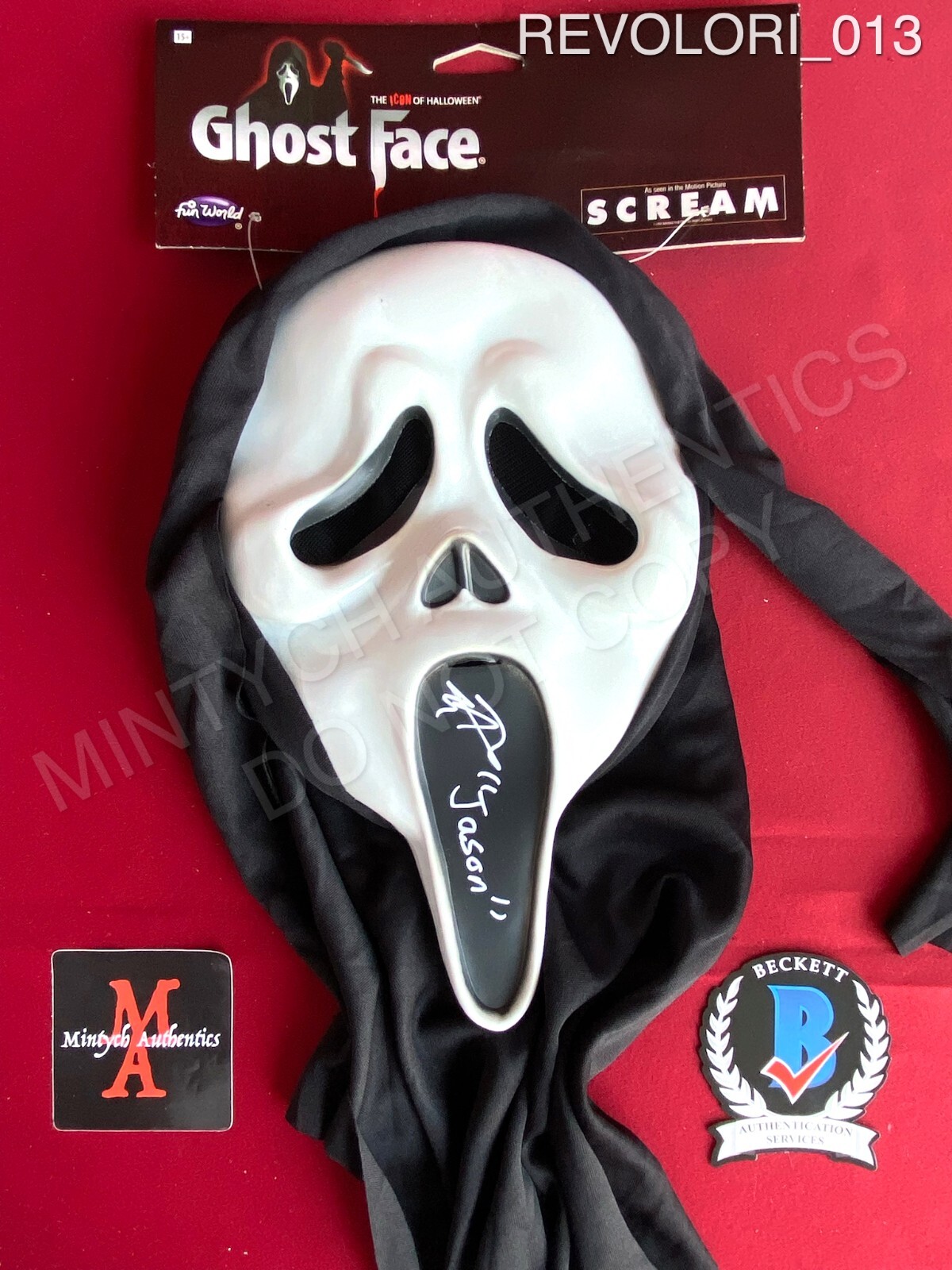 Tony Revolori signed Ghostface Fun World UW mask Jason Scream Beckett COA