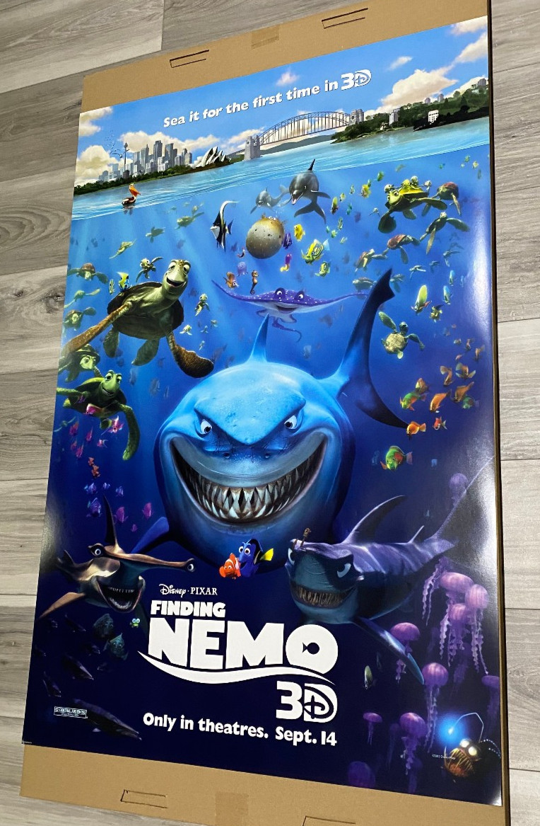 Finding Nemo 3D Movie Poster Double Sided DS 27×40 NEW! Authentic DISNEY PIXAR