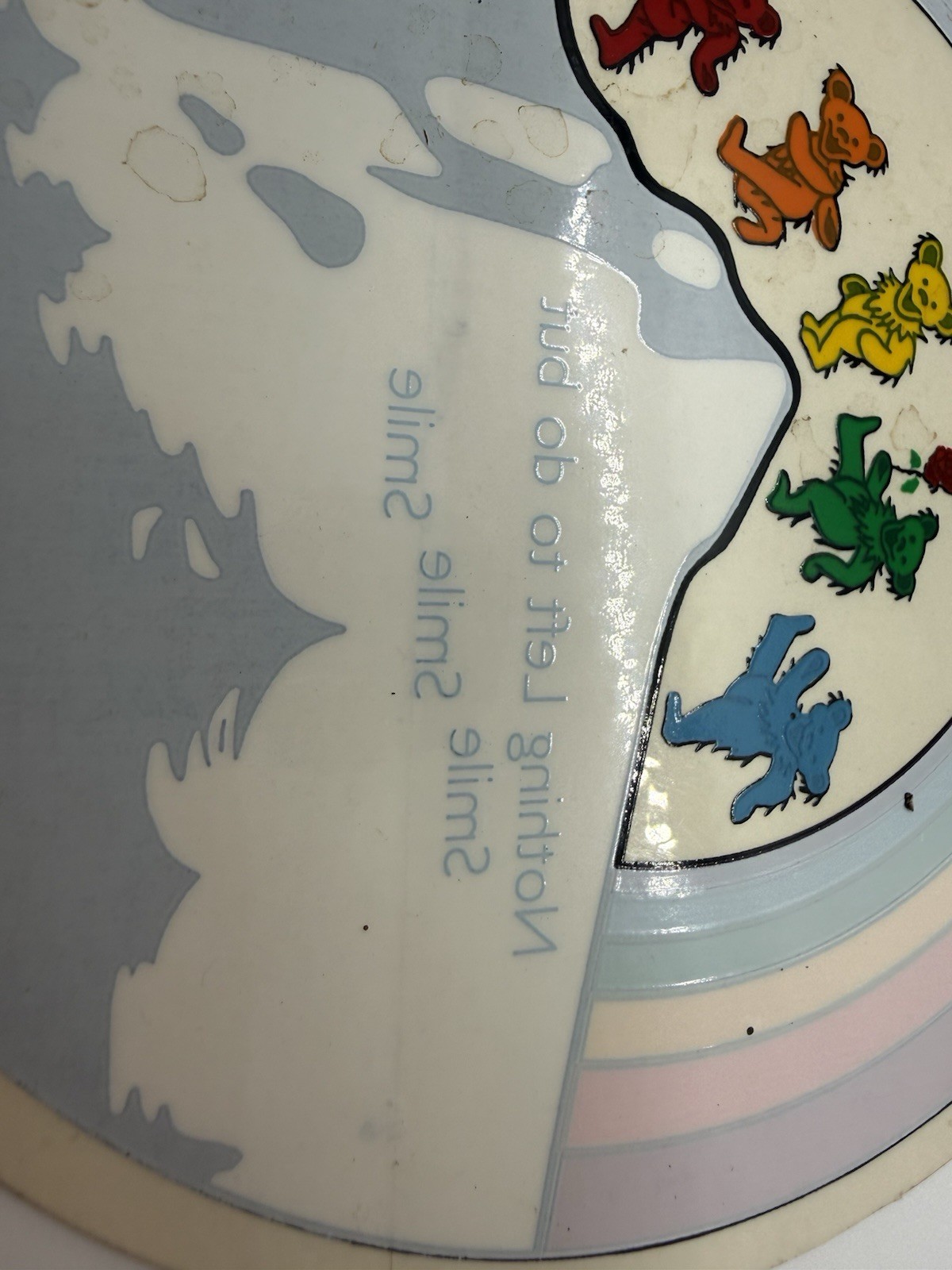 Vtg Grateful Dead Inside Window sticker Concert Rare Dancing Bears 5” Round