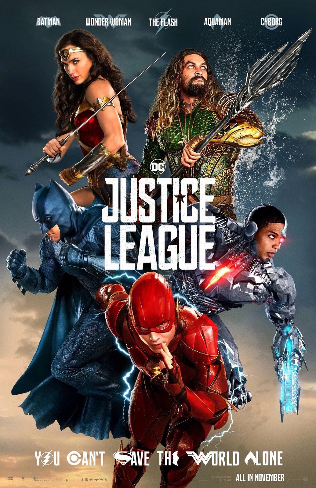 Justice League poster – 11 x 17 – Wonder Woman, Batman, Aquaman, Flash, Cyborg