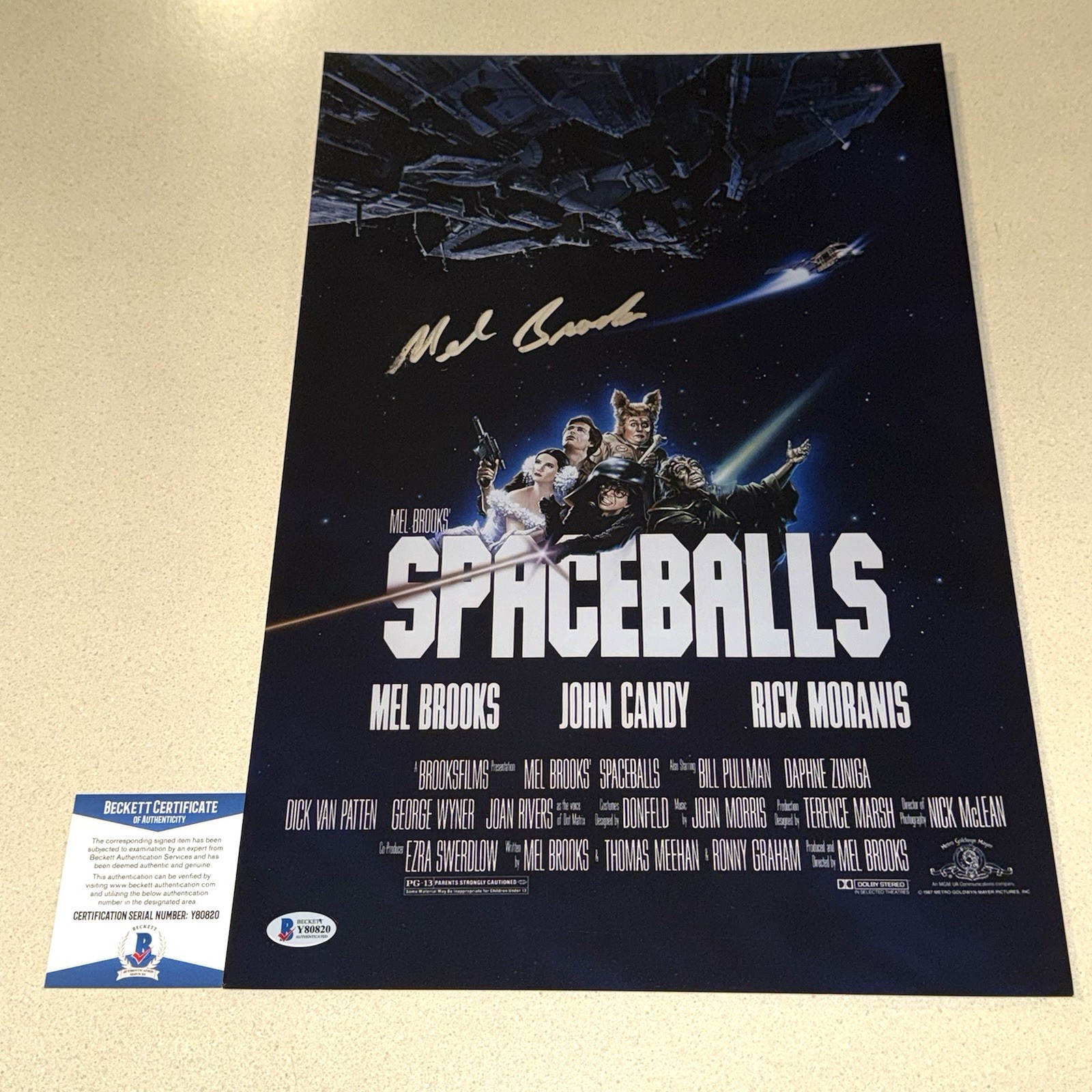 MEL BROOKS signed autographed 12X18 SPACEBALLS MOVIE COMEDY BECKETT BAS COA