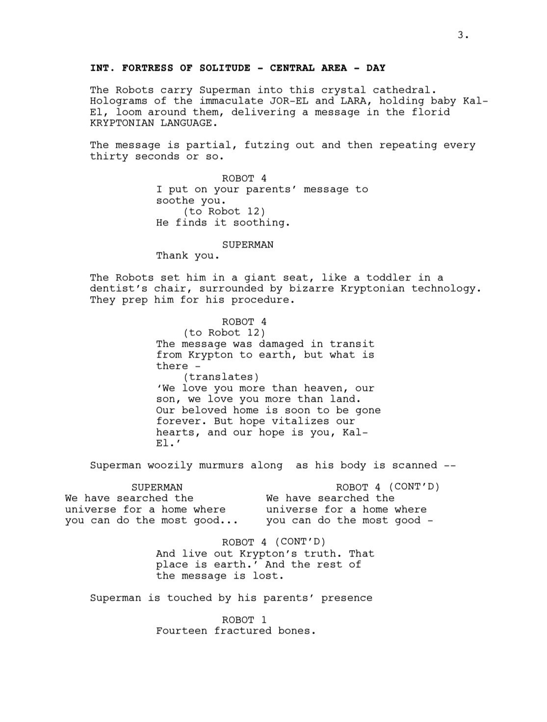 Superman Screenplay by James Gunn