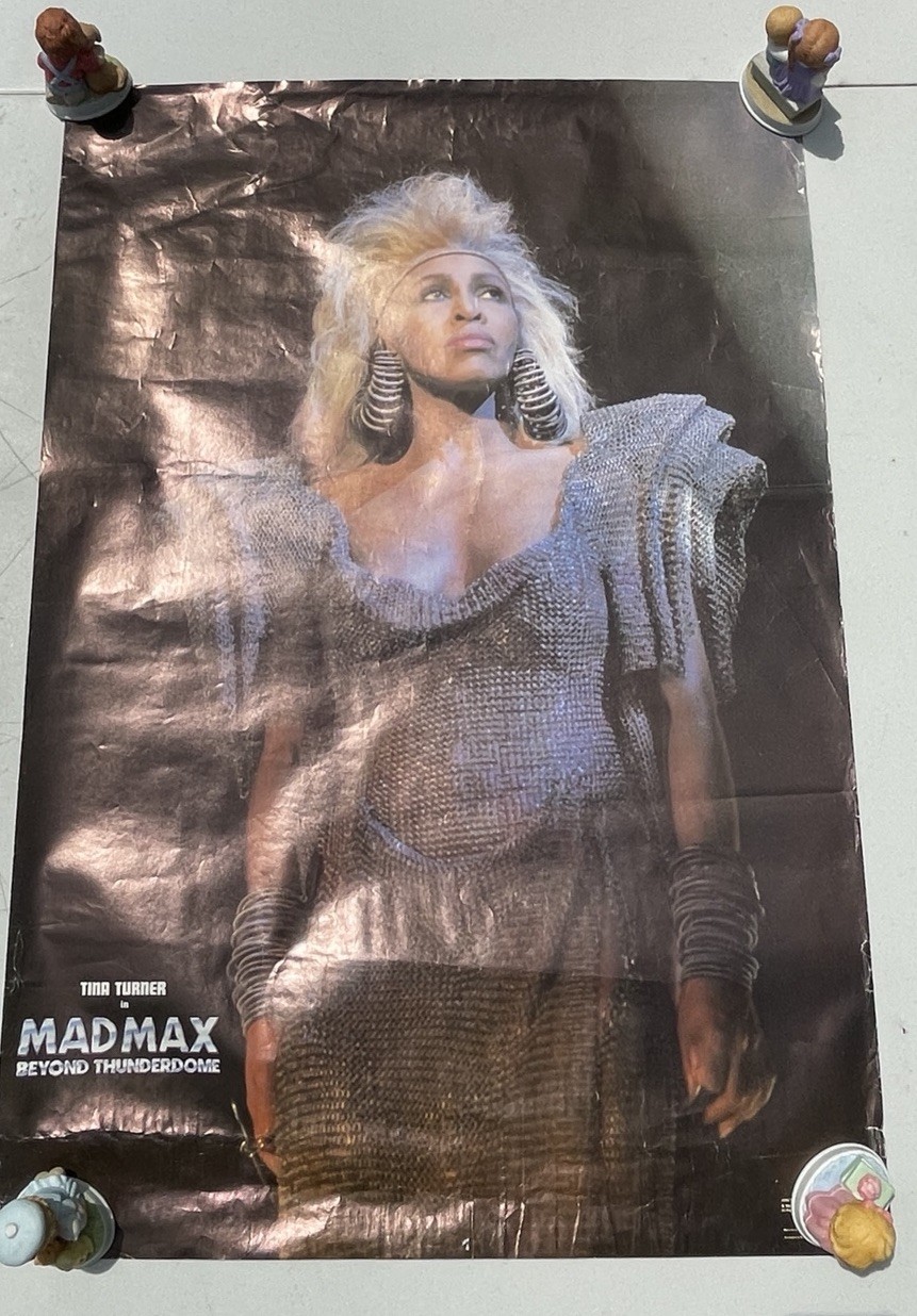 Tina Turner MAD MAX BEYOND THUNDERDOME Movie Pin Up Poster Chainmail VTG 1985
