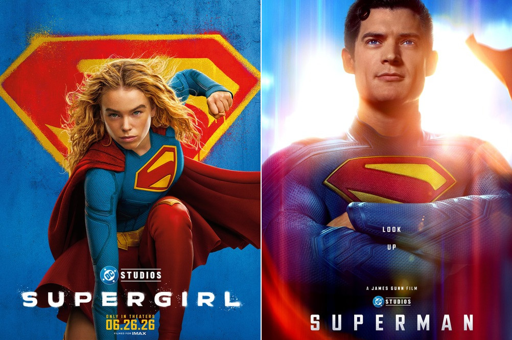 JAMES GUNN DC SUPERMAN & SUPERGIRL 27×40 Original DS Theater Poster SET LOT +2