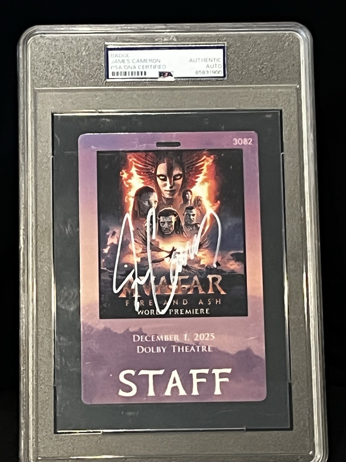 James Cameron Producer Signed Autograph Avatar Pass PSA/DNA Slabbed