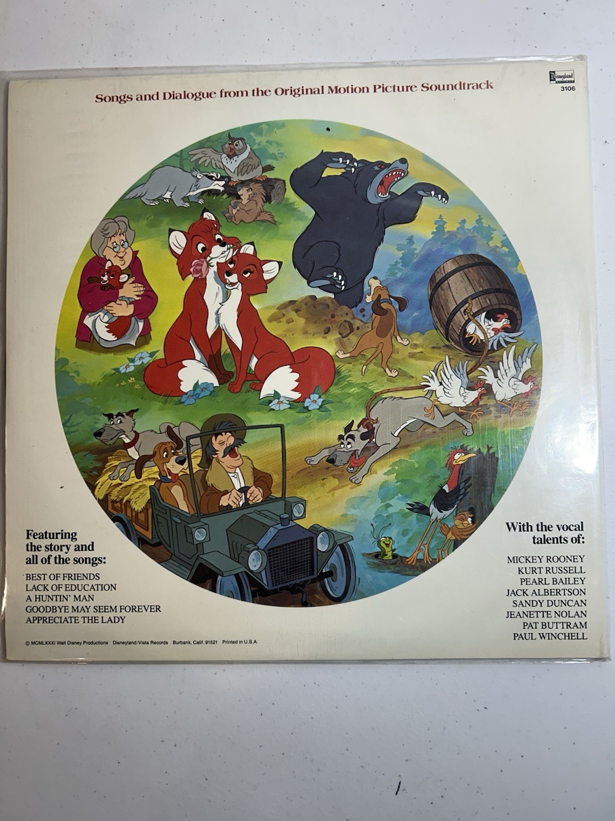 Signed Corey Feldman Rare The Fox and The Hound 1981 Disney Picture Disc Vinyl