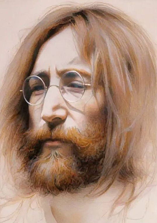 JOHN LENNON “Drawing Face w/Beard, Photo Print”, 5″x7″ , CLEAR PHOTO!! MINT!